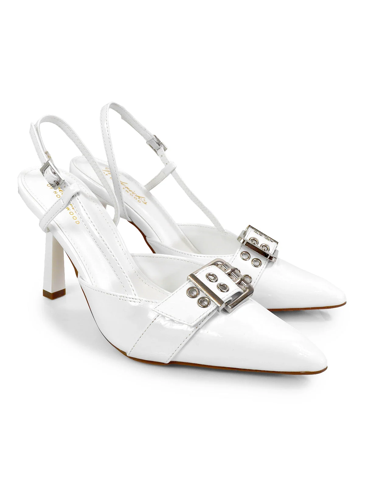 Liya Slingback Pointed-Toe Heel in White