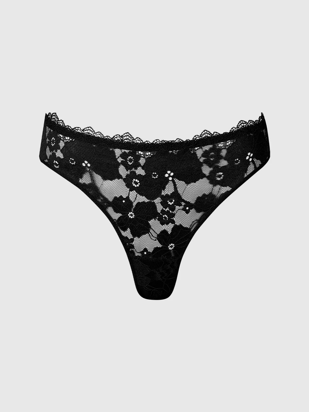 Isabella Lace Tanga in Black Stretch Lace