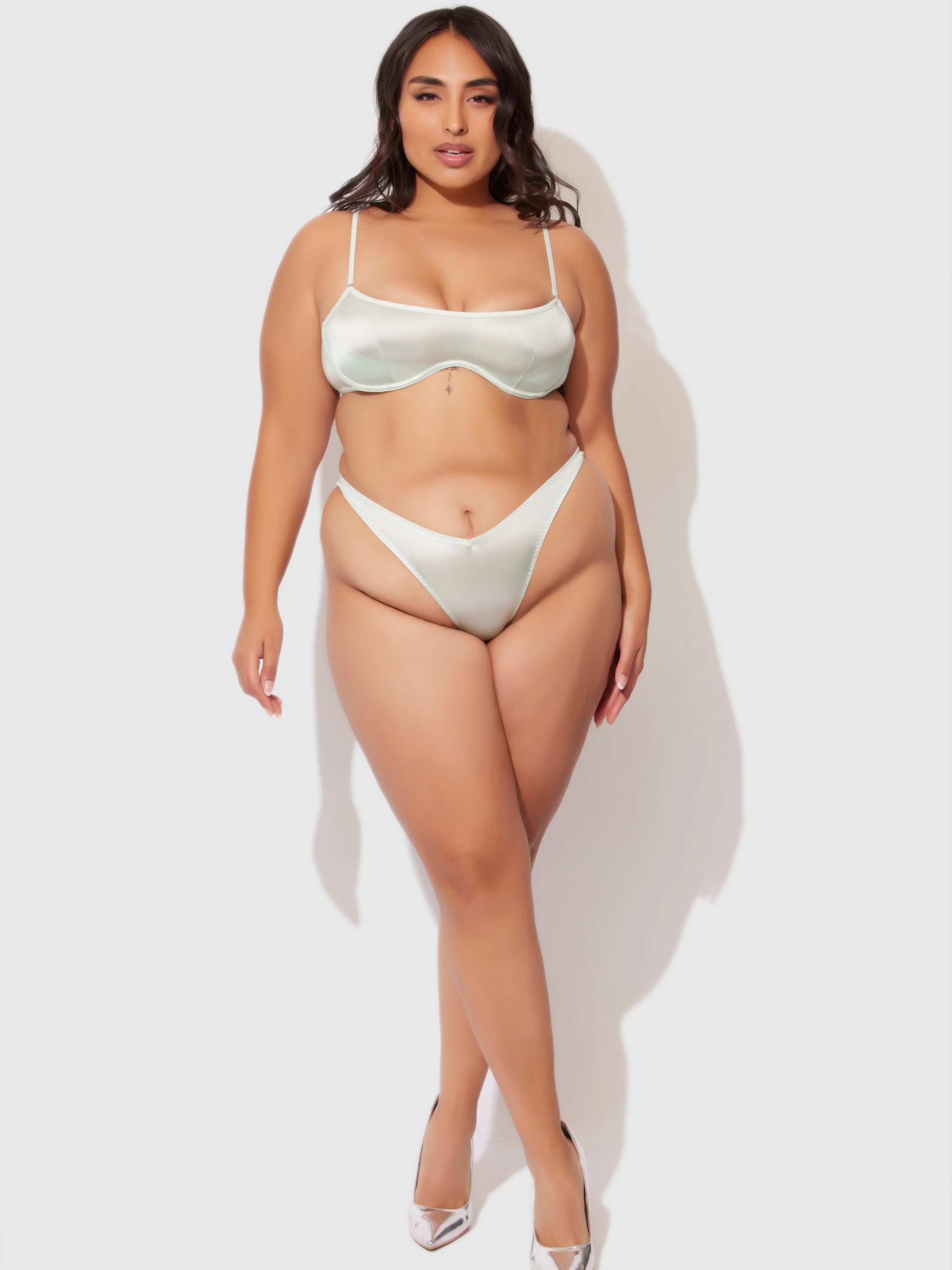 Neev Oil Slick Unlined Bandeau Bra in Aqua