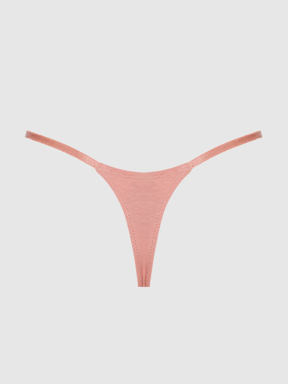 Bailey Stretch Cotton Thong in Brick Dust