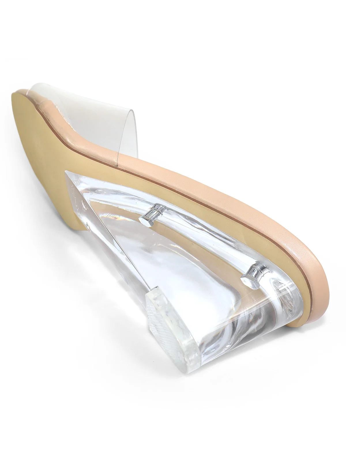 Lora Transparent Mule Wedges in Nude