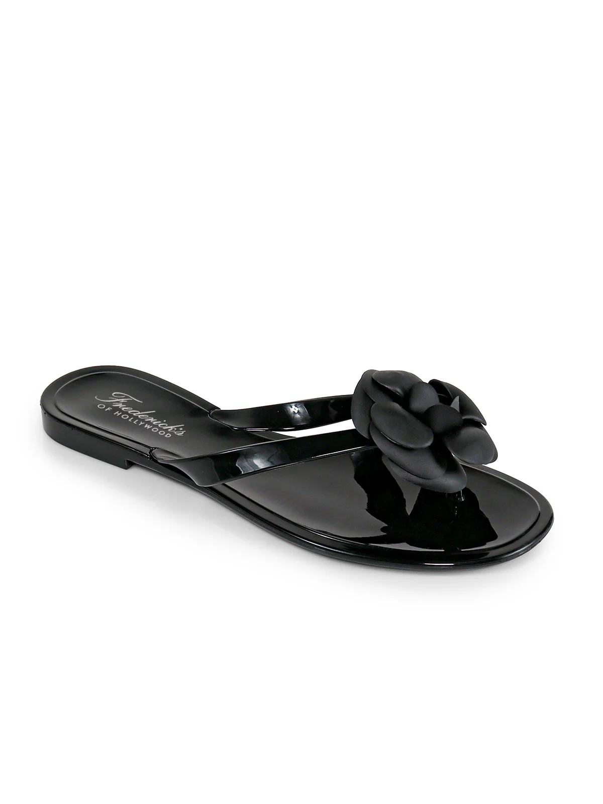 Jelli Camellia Thong Sandals in Black