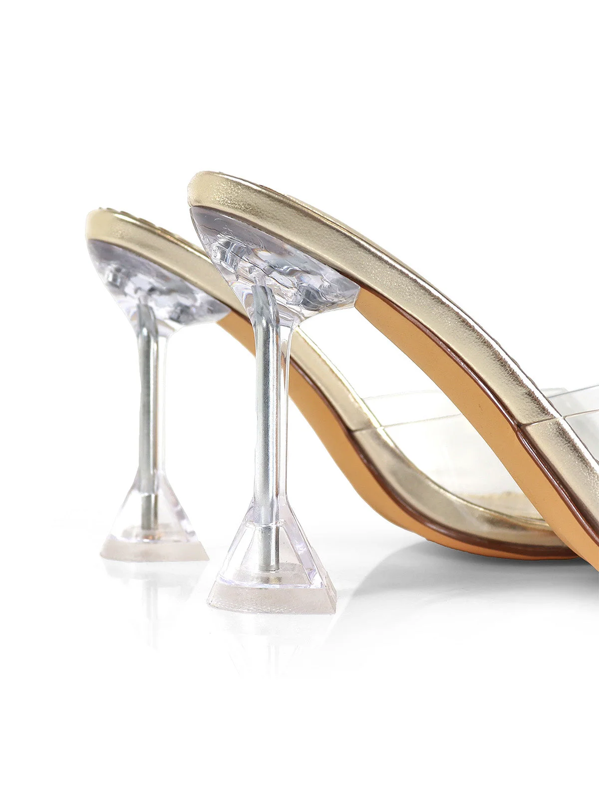 Honey Mule Gold Heeled Slip-On Shoe by Frederick's of Hollywood