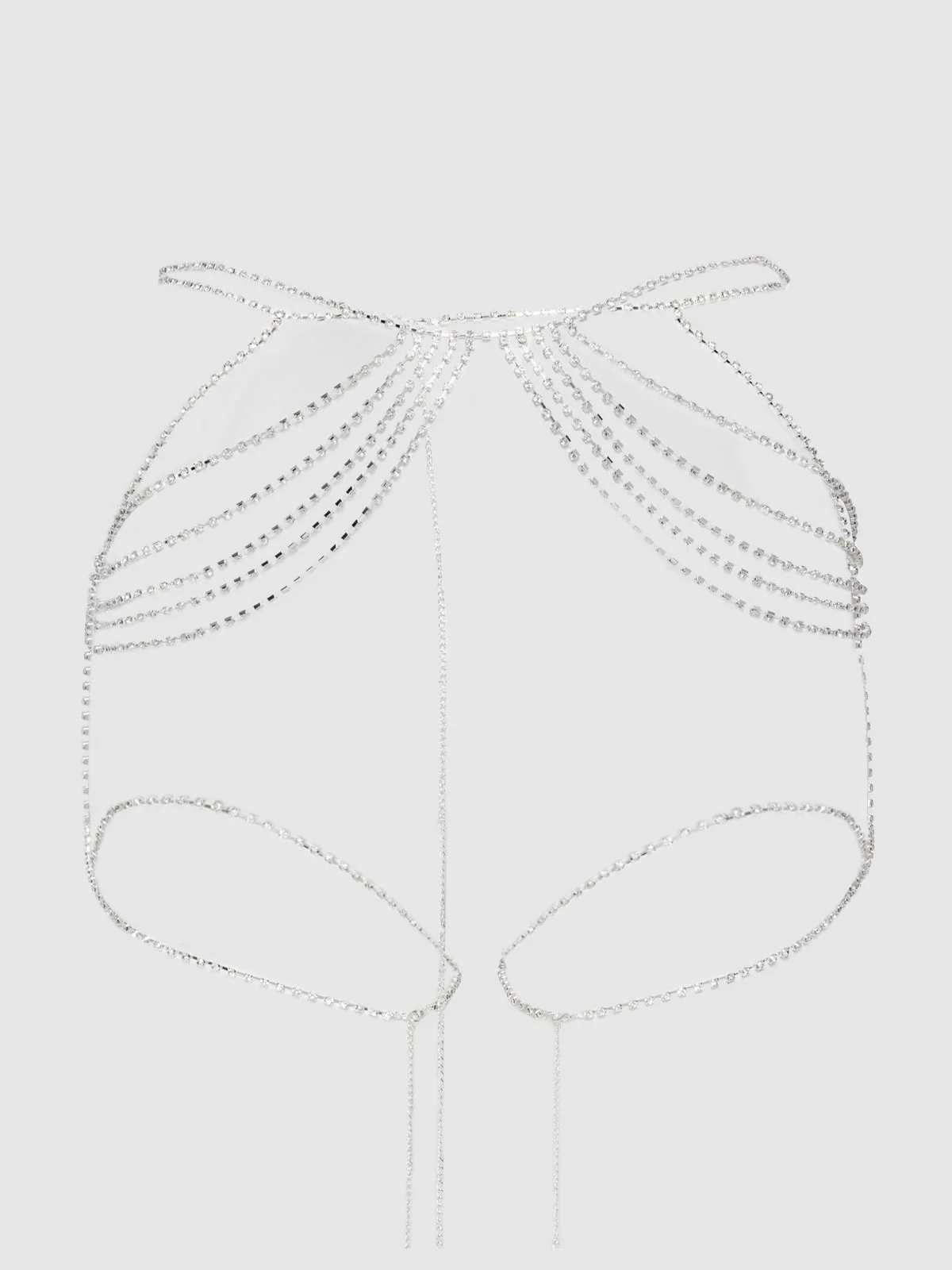 Ziggy Rhinestone Draped Garter in Silver