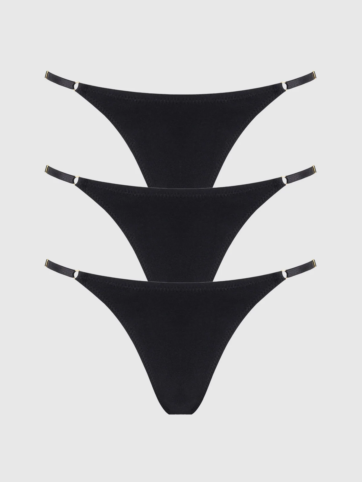 Bailey Stretch Cotton Thong Black 3 Pack