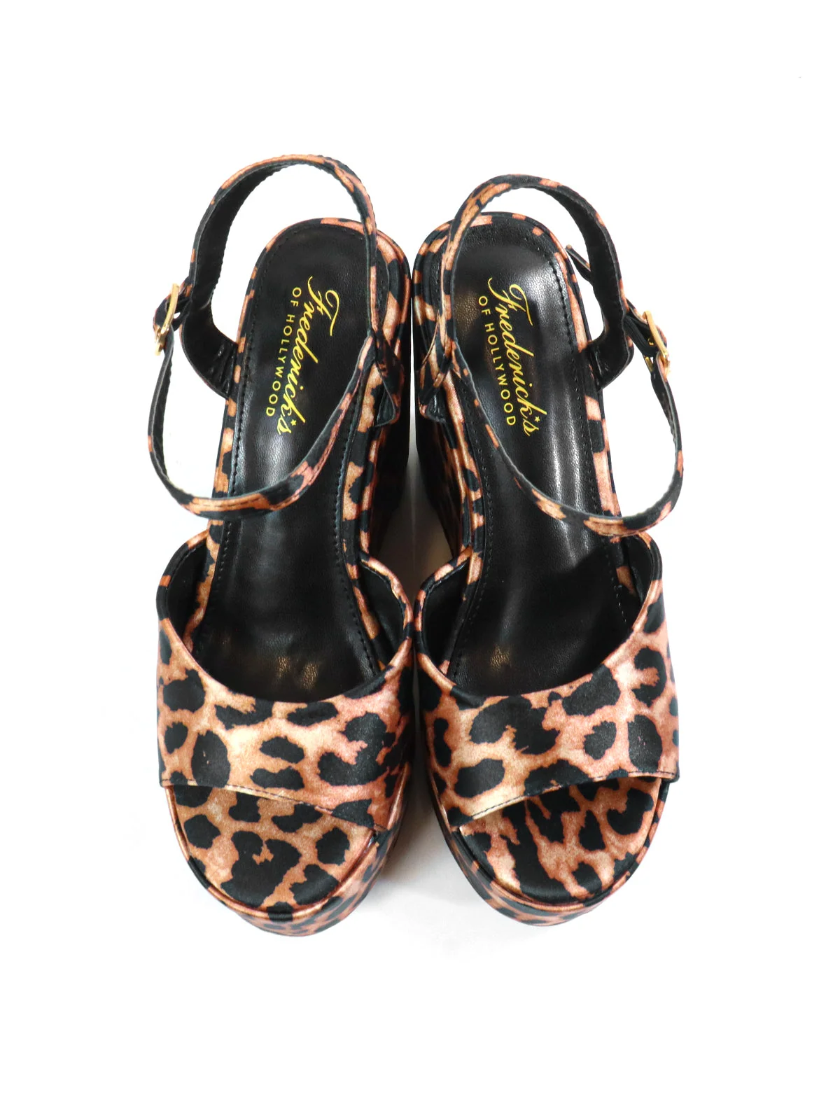 Tony Peep Toe Platform Wedges with Chunky Heel in Leopard