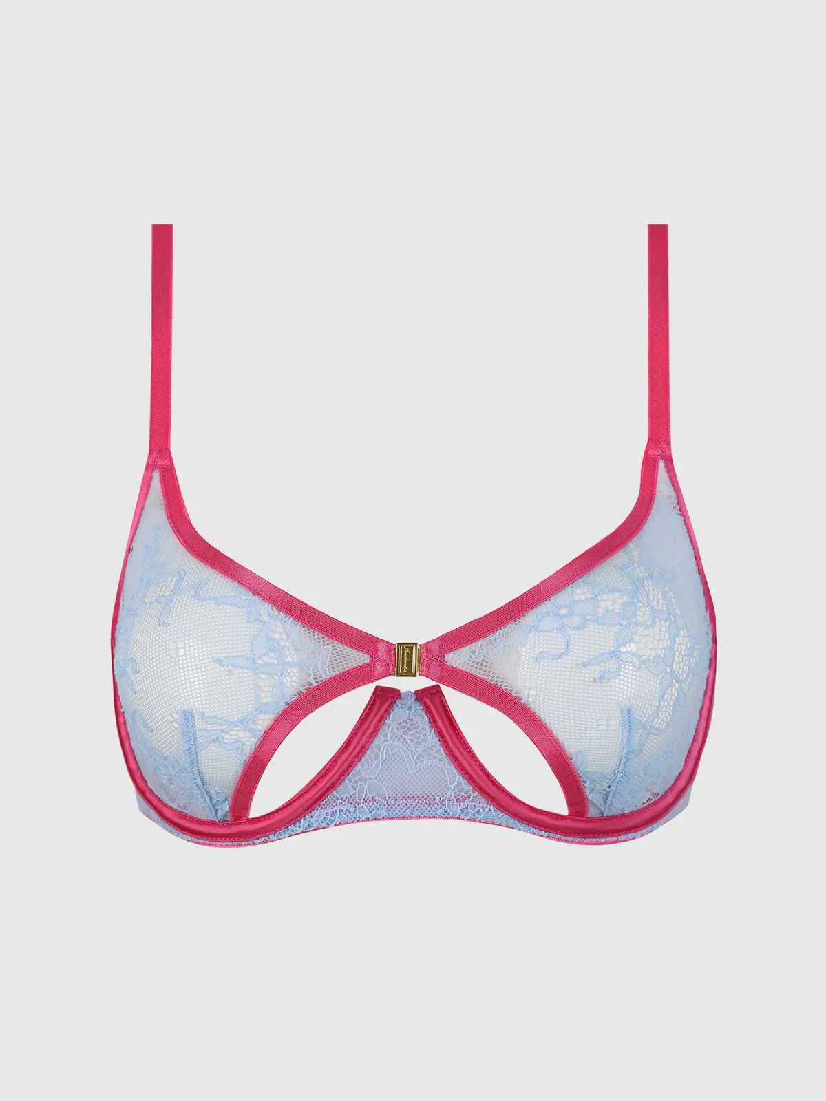 Pia Lace Unlined Modern Cutout Open Cup Bra by Lingerie Shop | Frederick's of Hollywood