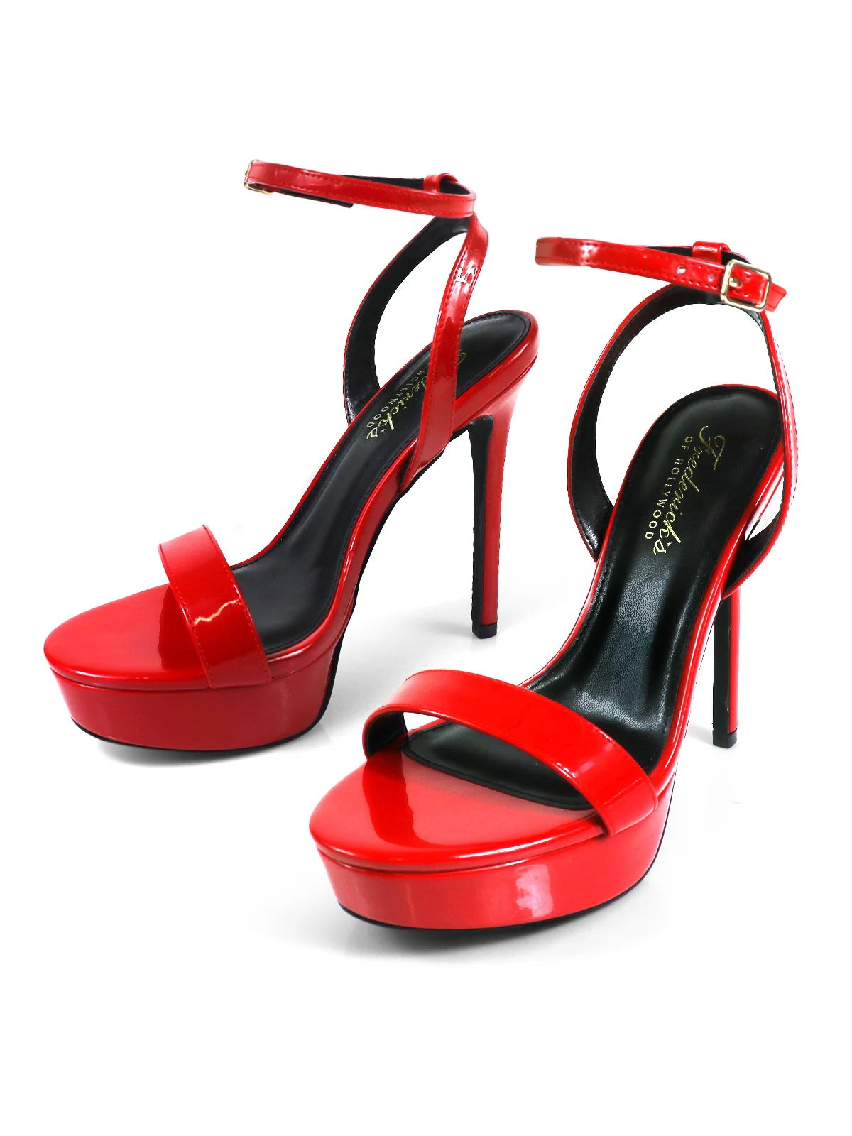 Cupid Strap Platform Heels in Red