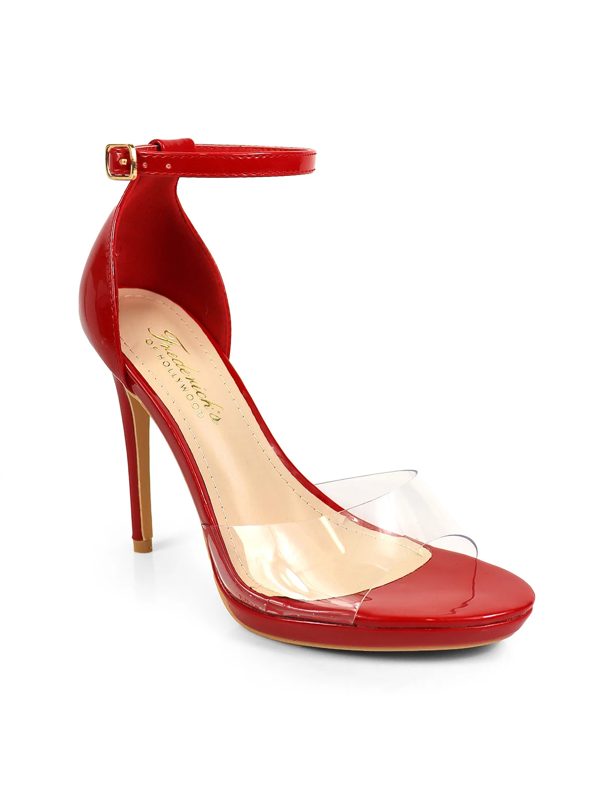 Stacy Ankle Strap Heels in Red