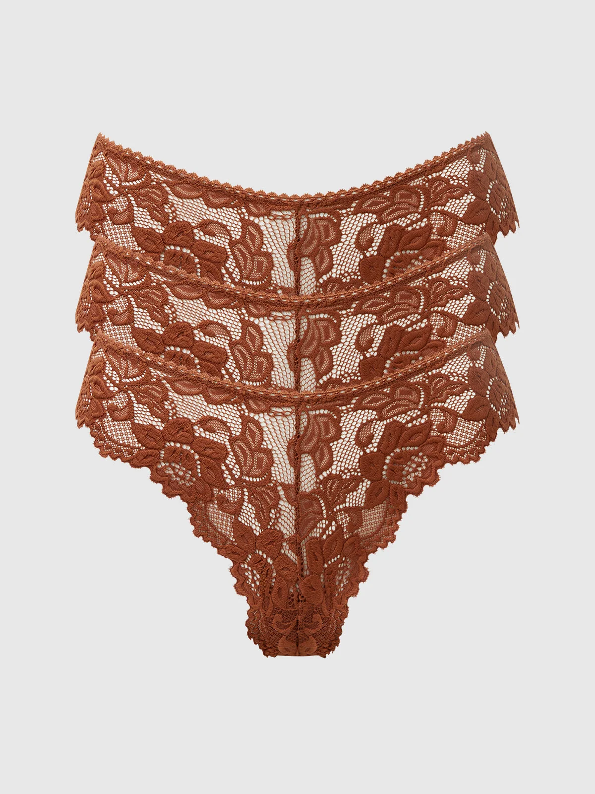 Jessica 蕾丝丁字裤 3 条装 可可色，来自 Lingerie Shop | Frederick's of Hollywood