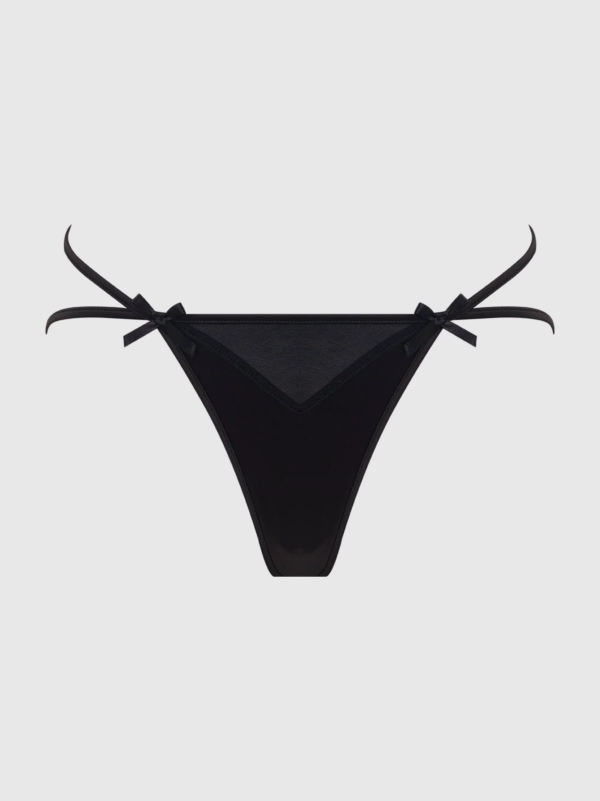 Petra Satin Caged Backless Hipster in Black