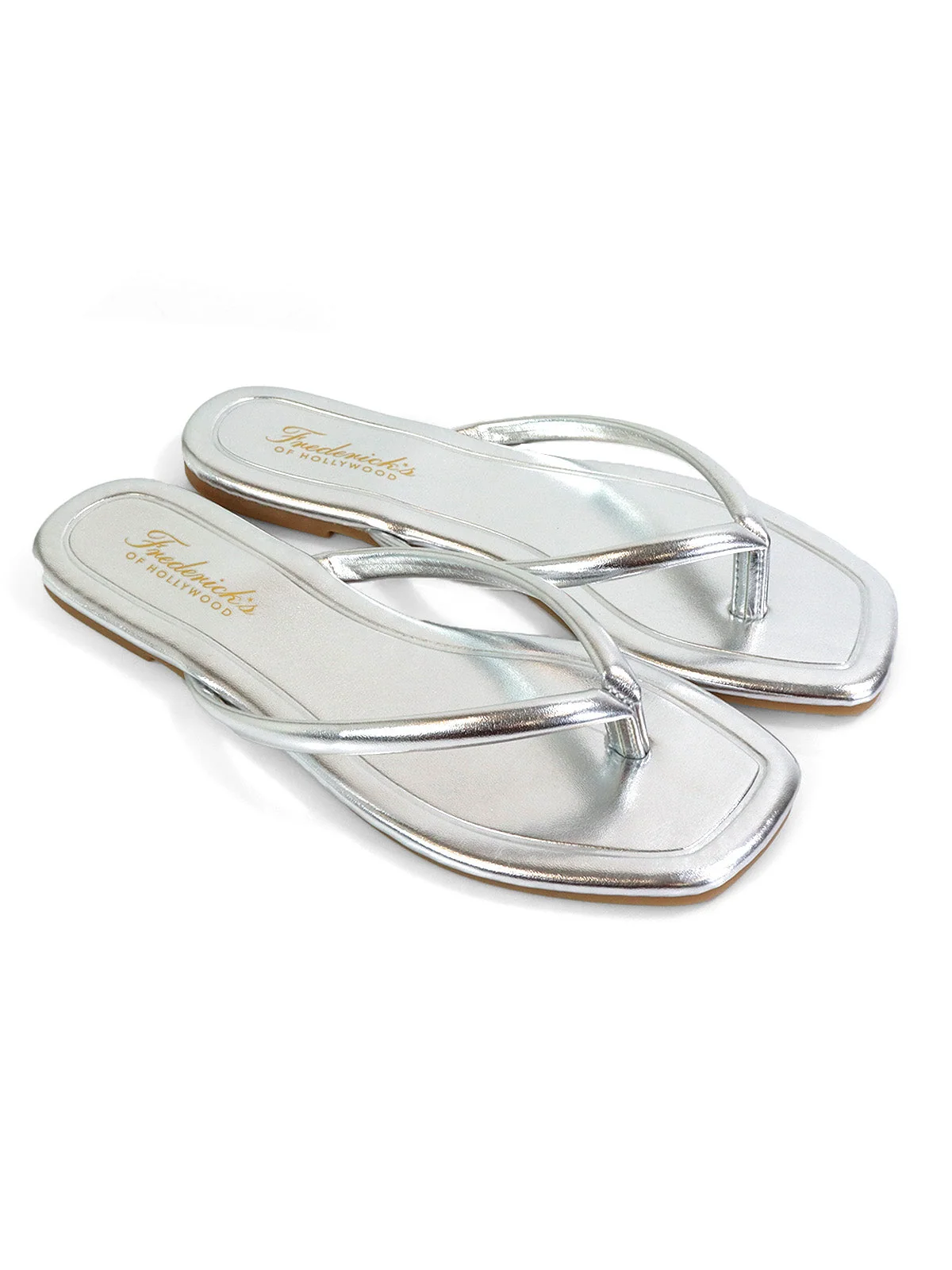 Tallulah Thong Flat Sandal in Silver