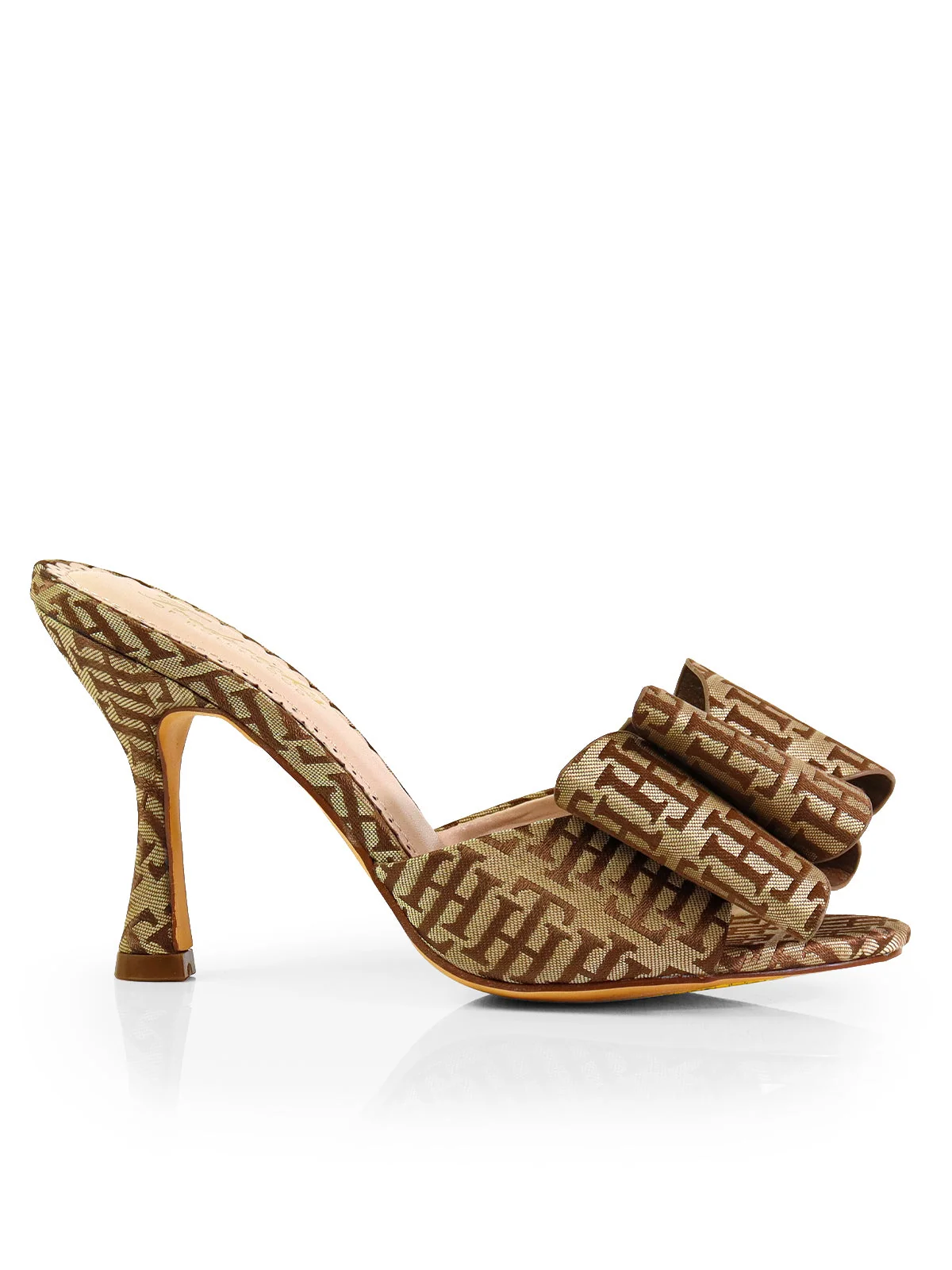 Nana Open-Toe Bow Mule with Sleek Kitten Heel