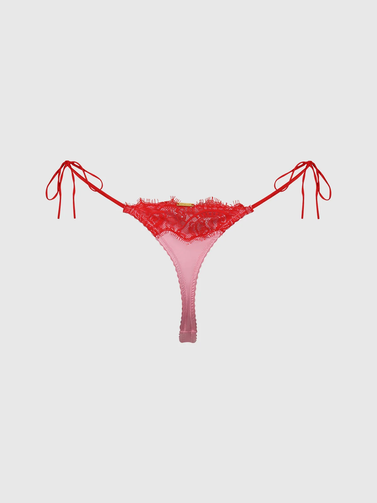 Rising Star Liquid Satin & Lace Tie Side Thong