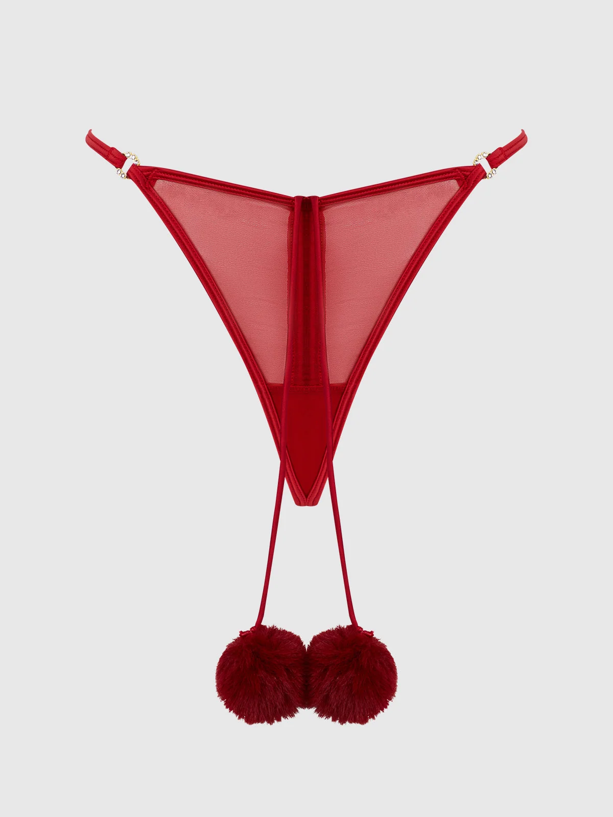 Scarlett Tie Front Pom Pom G-String