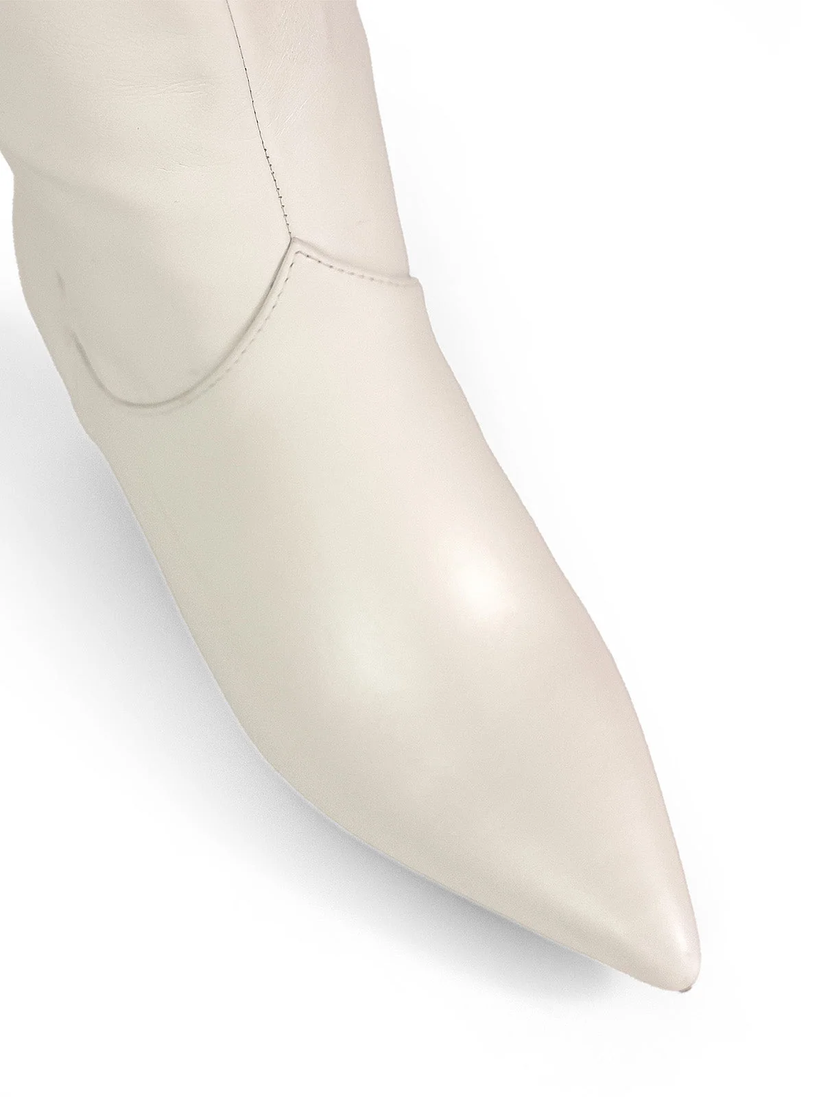 Shirley Cowboy Boots with a Subtle Kitten Heel in White PU
