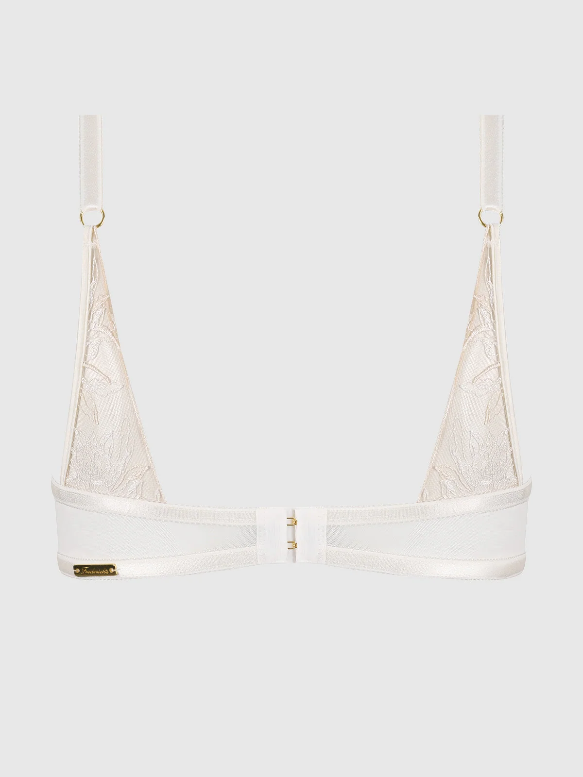 Delfina Embroidered Push Up Half Cup Bra With Front Clasp