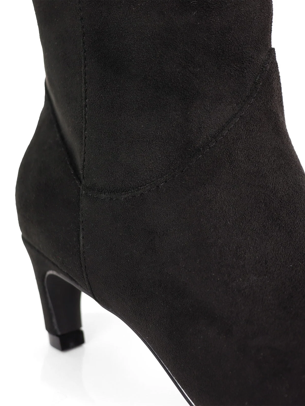 Shirley 牛仔靴 黑色麂皮 kitten heel 小猫跟