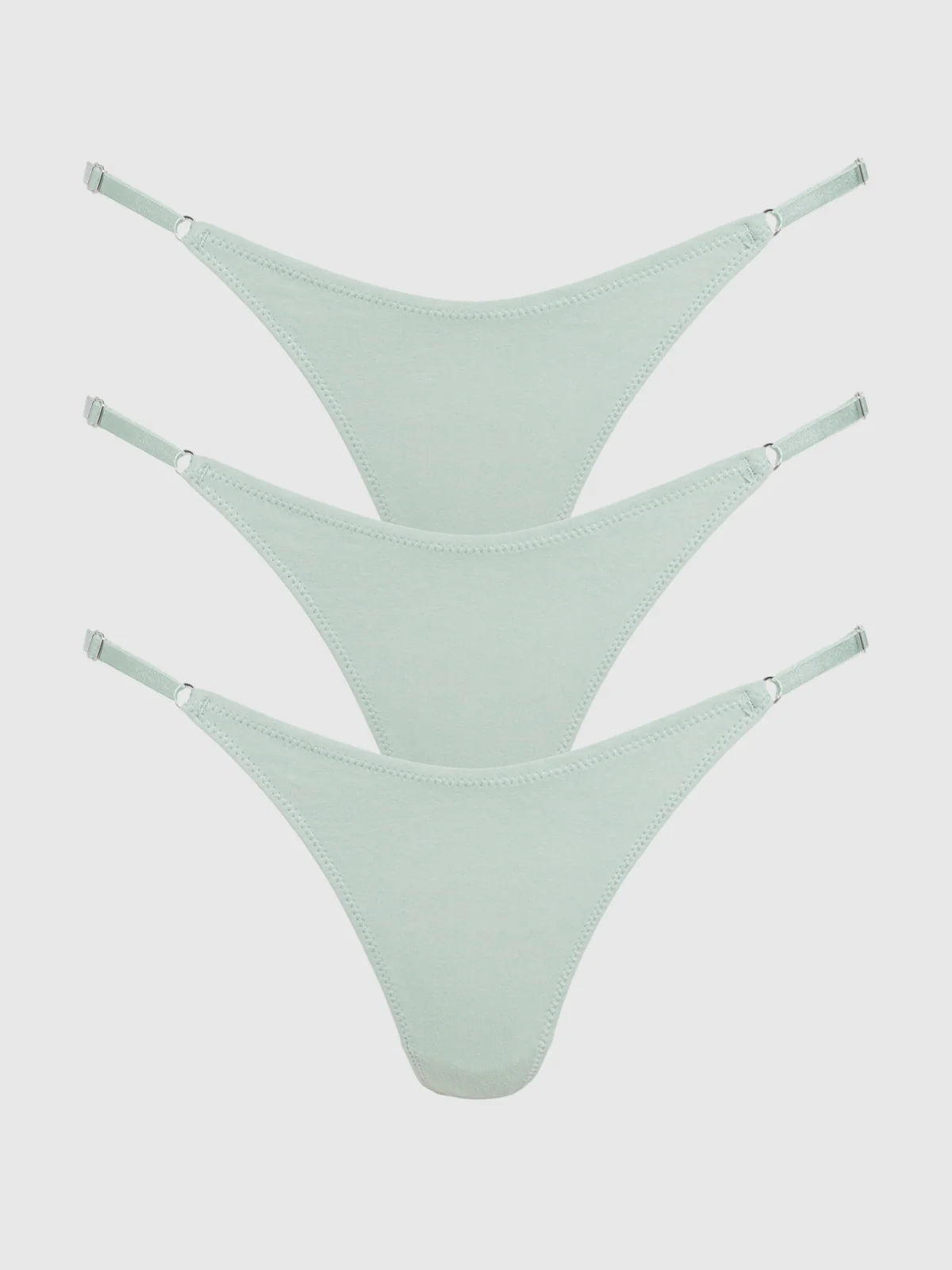 Bailey Stretch Cotton Thong 3 Pack in Aqua
