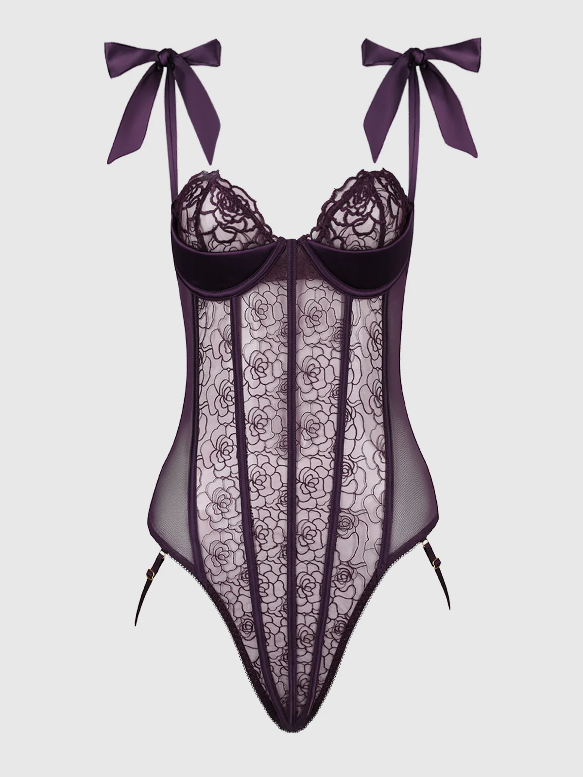 Melrose Embroidered Teddy with Streamlined Silhouette