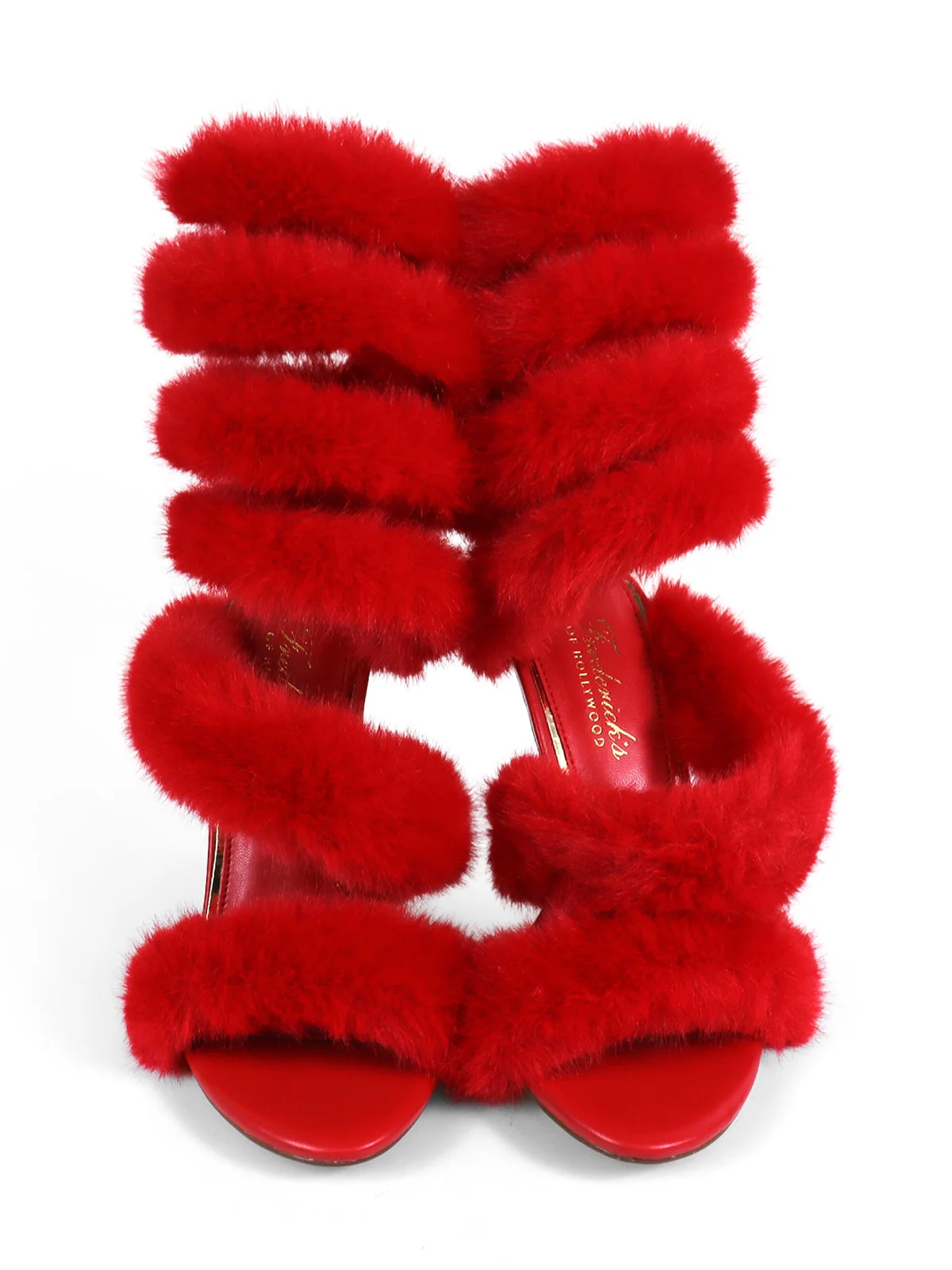 Allure Fluffy Stiletto Sandal in Red