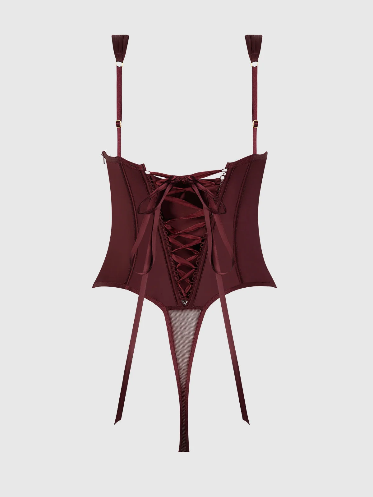 Rising Star Plunge Push Up Corseted Teddy（Petra Satin 缎面款）