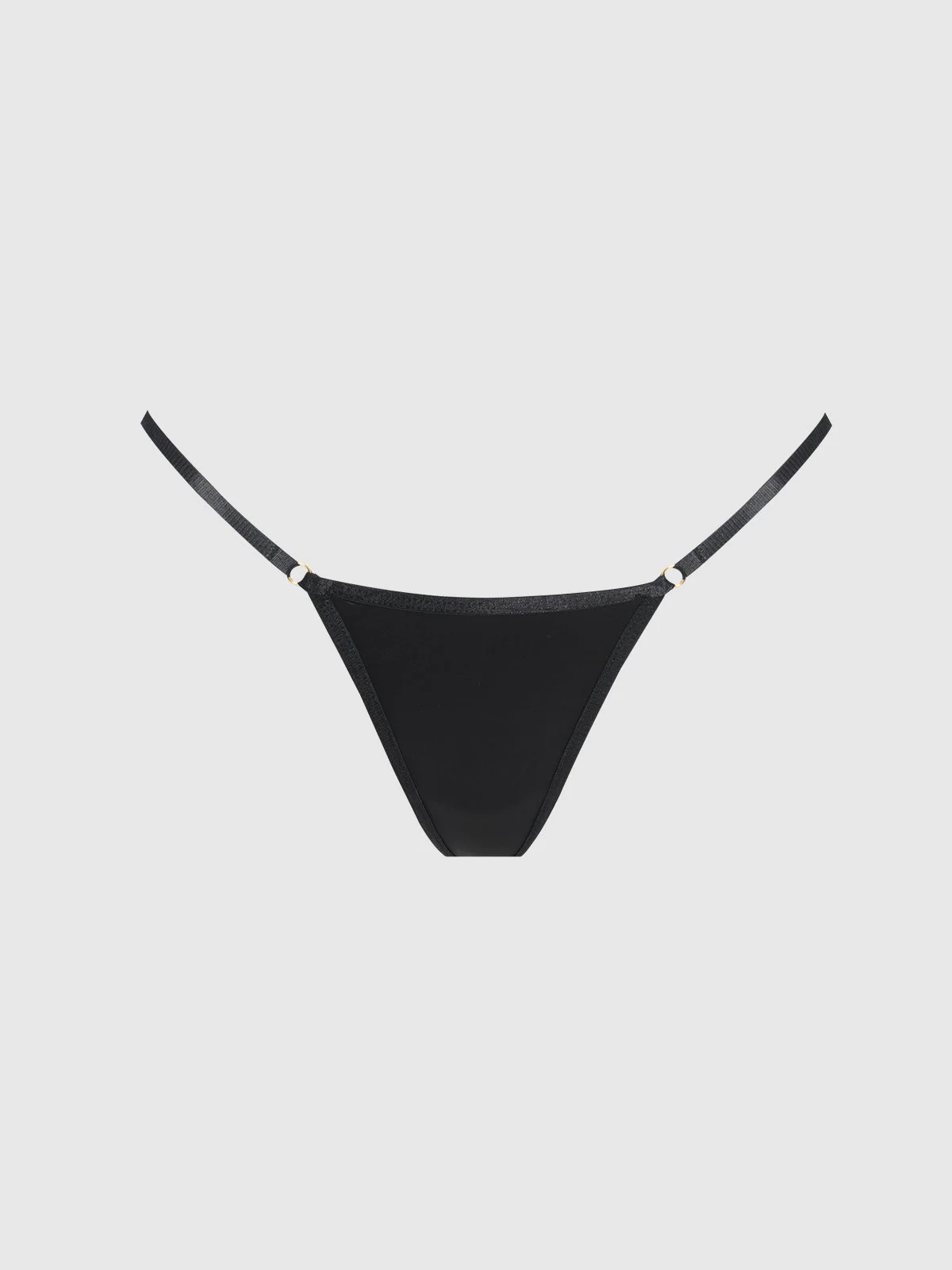 Rising Star Liquid Satin Mini G-String in Soft Black