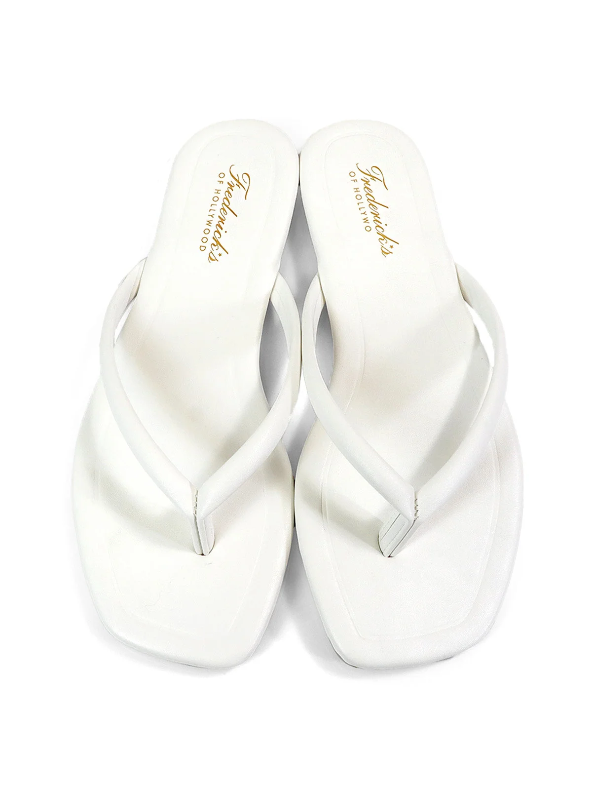 Tallulah Thong Flat Sandal with Square Toe in White