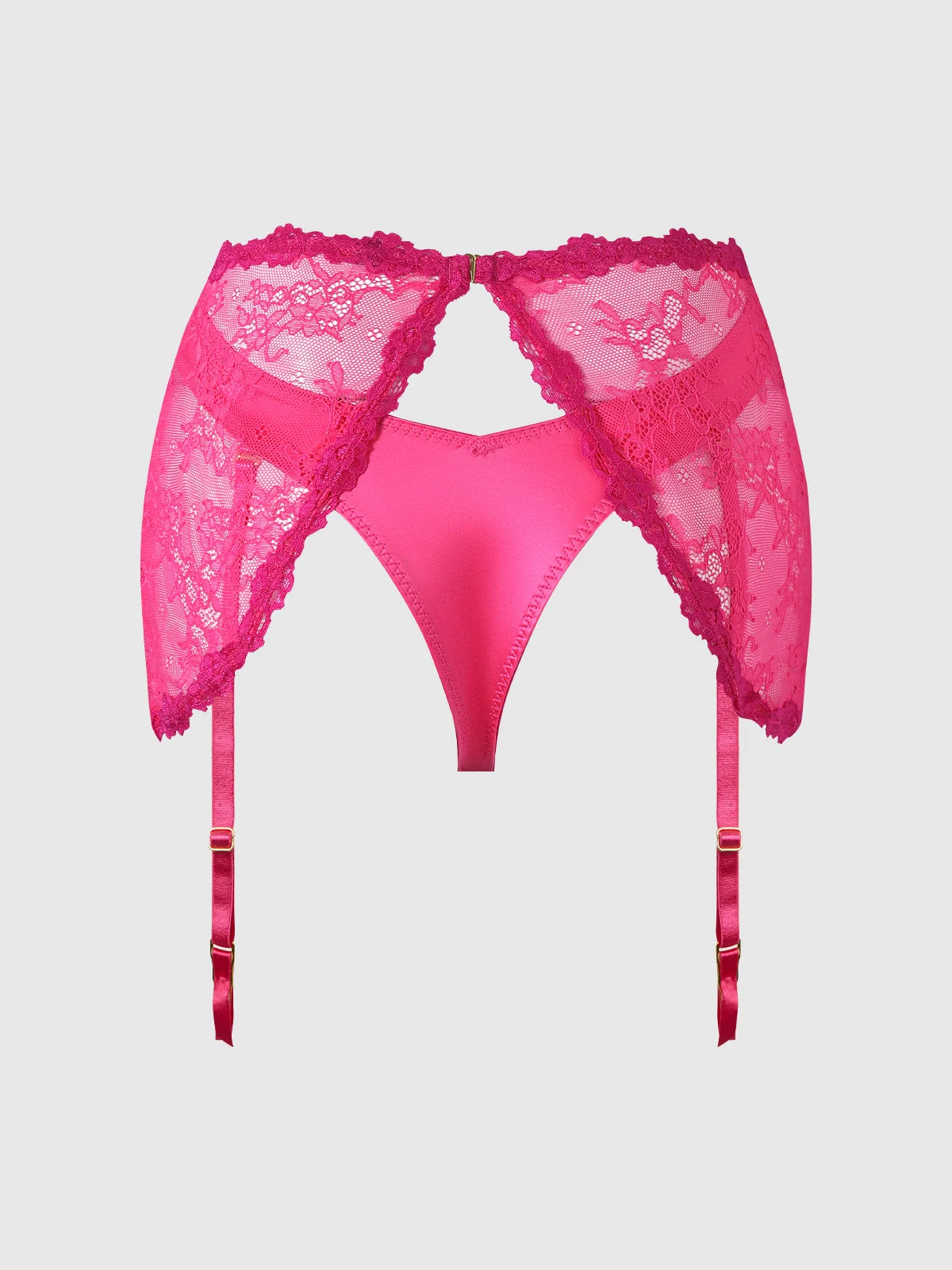 Pia Lace 裙式露背吊袜带与 Tanga 套装