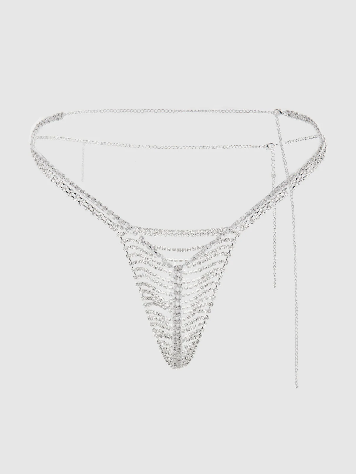 Ziggy Rhinestone Thong in Silver for Festival Looks