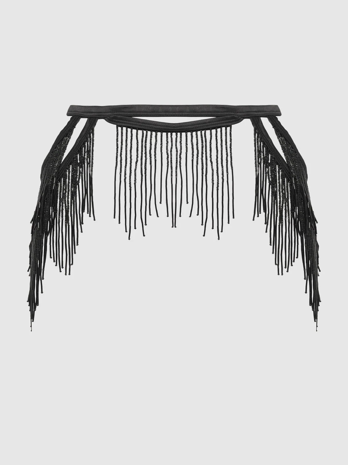 Lune Beaded Garter Belt in Black