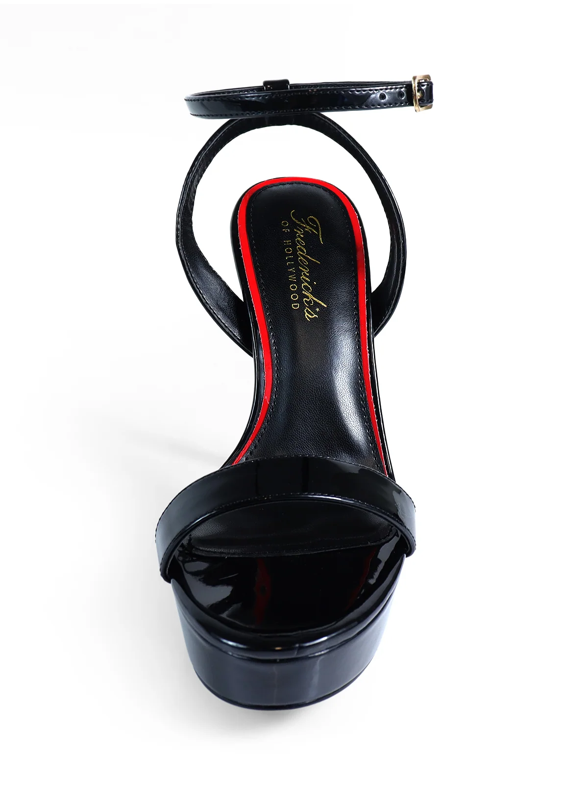 Cupid Strap Platform Heels in Black with Chunky Base