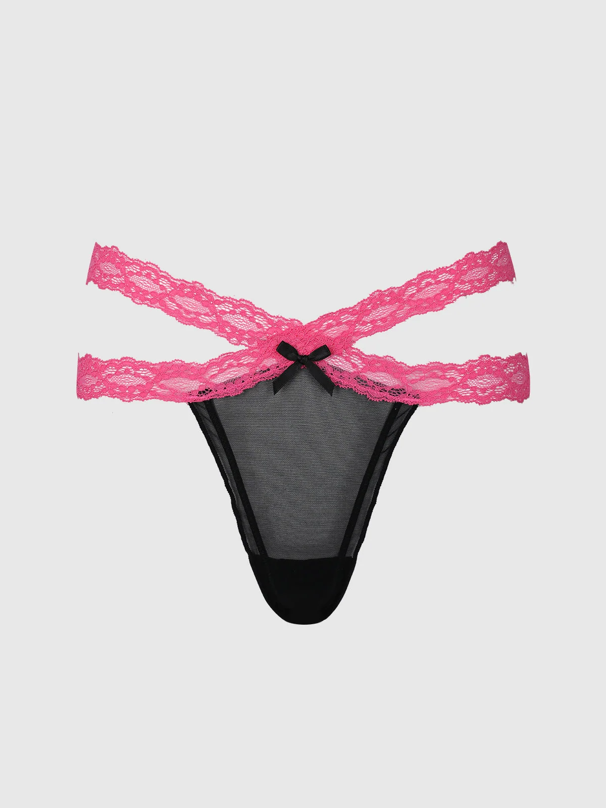 Stella Mesh & Lace Double Band Thong