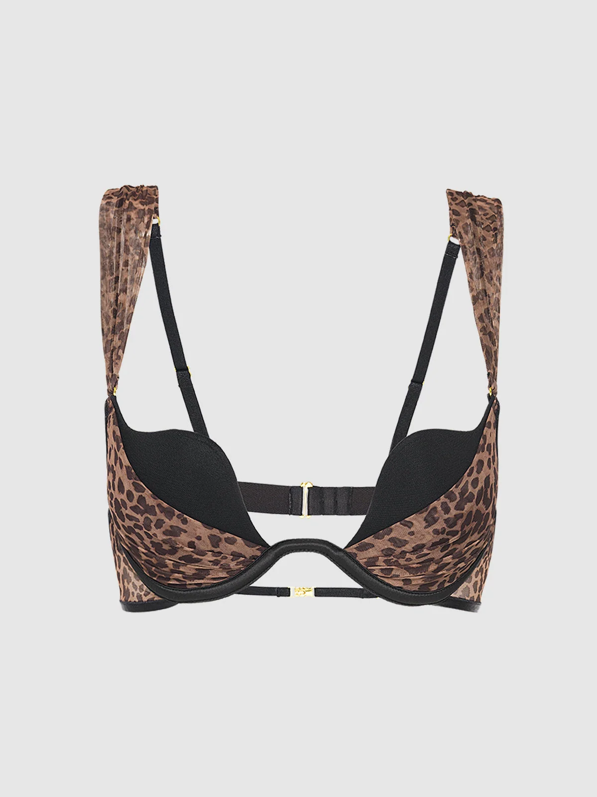 Rising Star Plunge Push Up Bra in Alanza Leopard Mesh