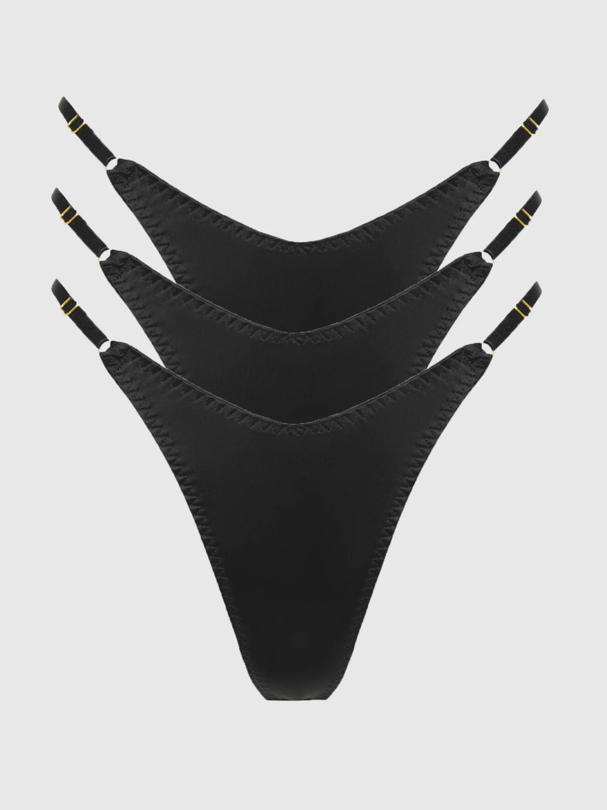 Rising Star Liquid Satin Thong 3 Pack in Black