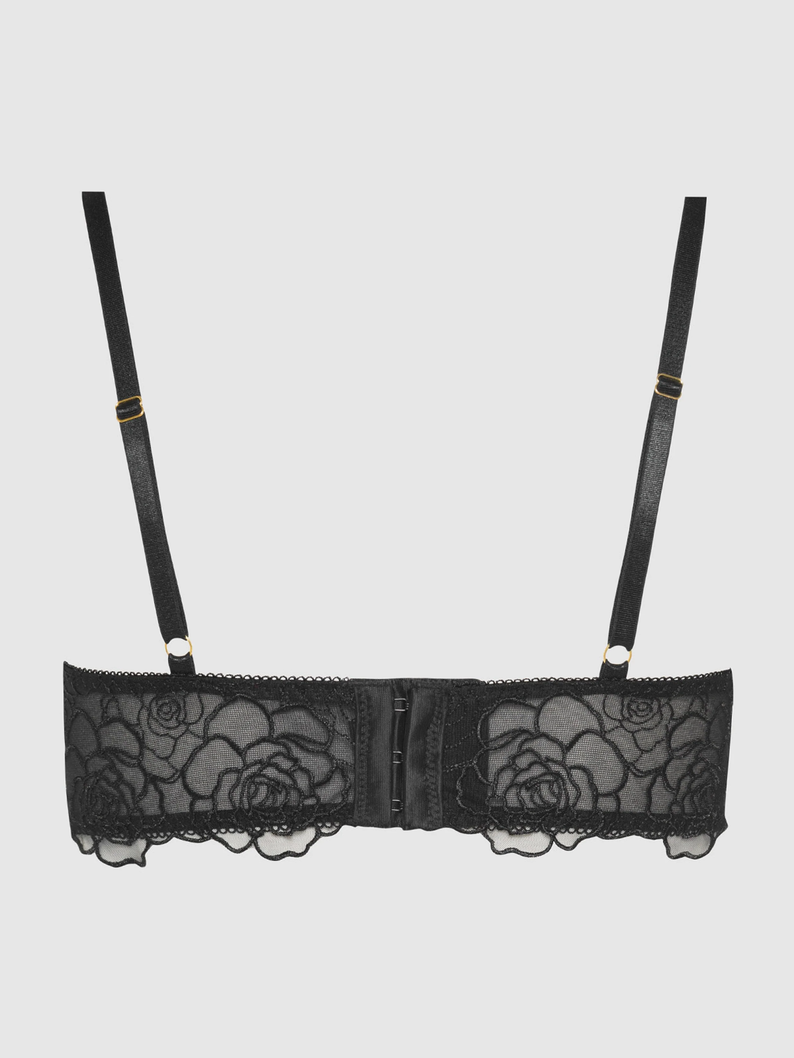 Melrose Embroidered Unlined Demi Bra in Black