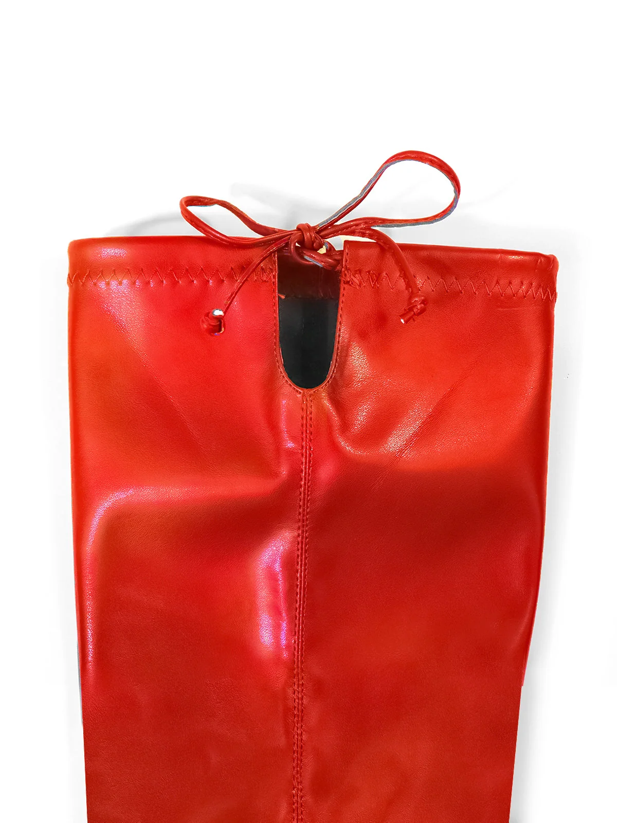 Heidi Stretch Over-the-Knee Boots in Red Suede with Stiletto Heel