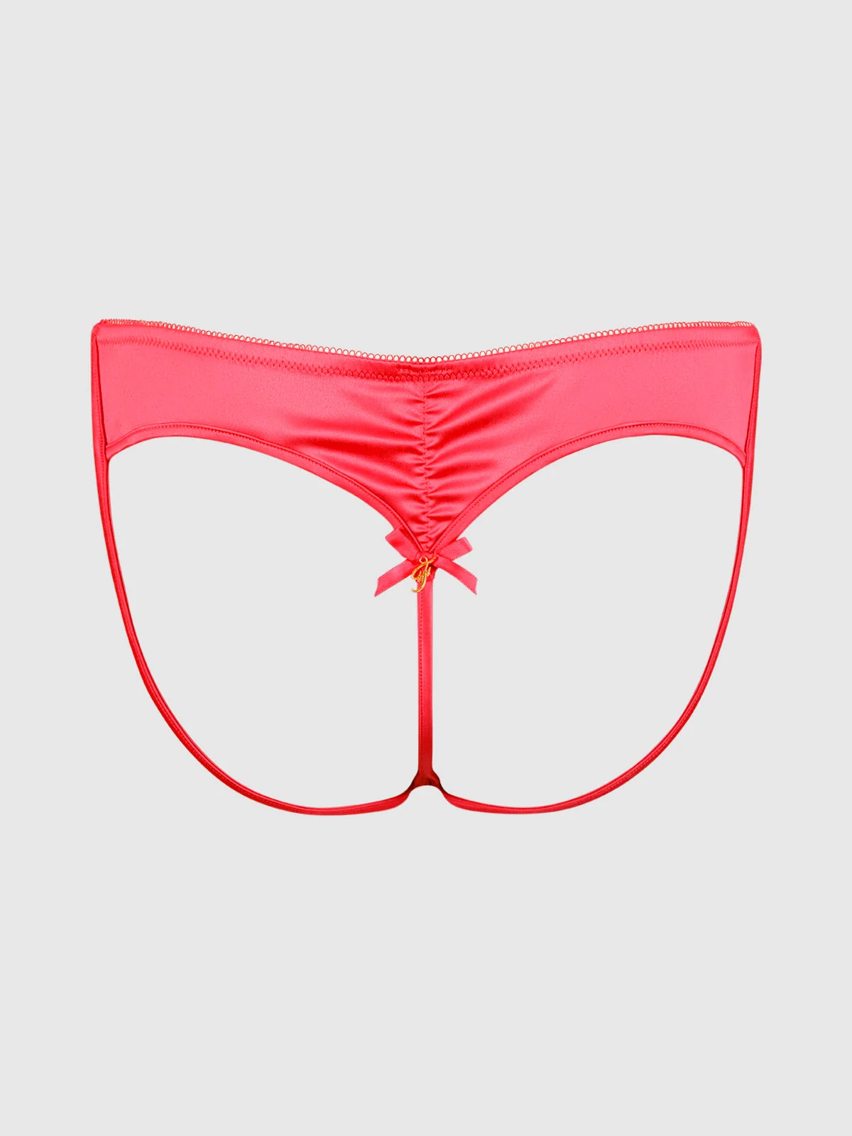 Frederick's of Hollywood Petra Heart Open Back Bikini in Coral