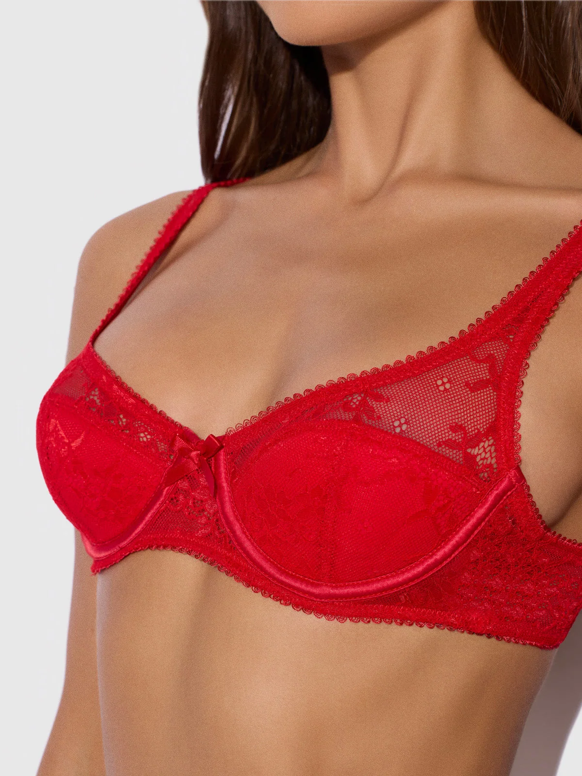Marilyn Monroe Lace & Satin Demi Bra with Sweetheart Neckline