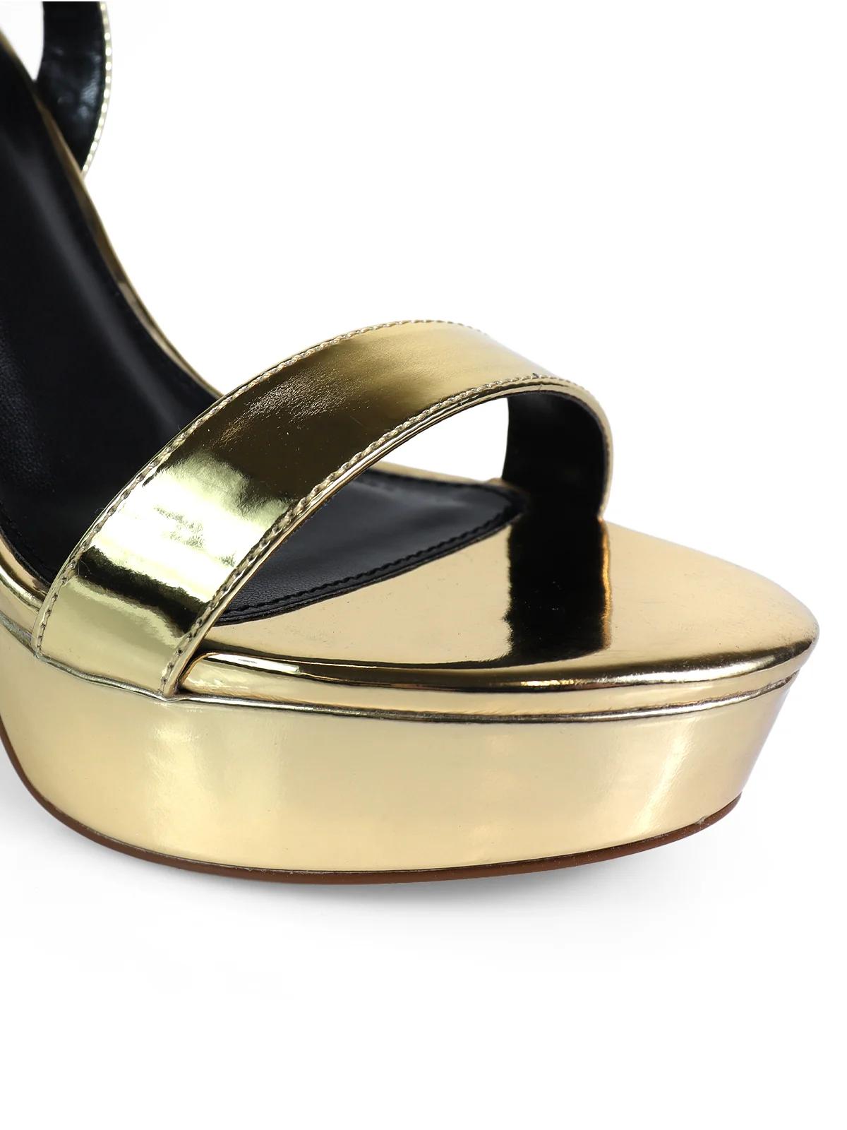 Cupid Strap Platform Heels in Gold