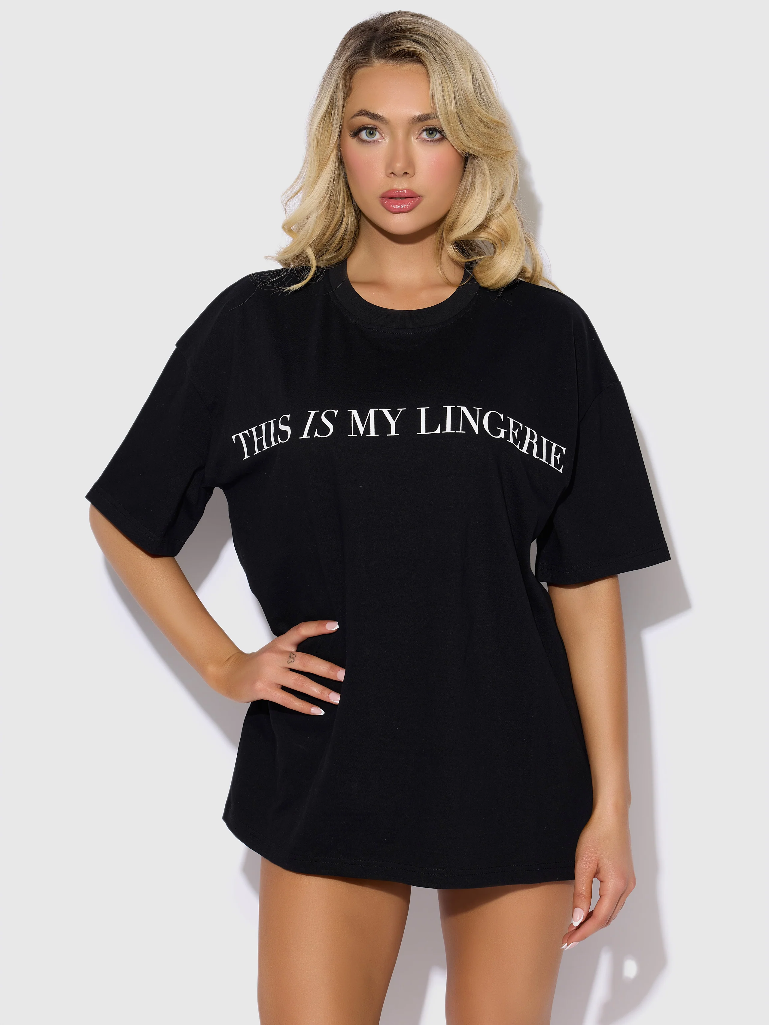 This Is My Lingerie T恤 黑白配色