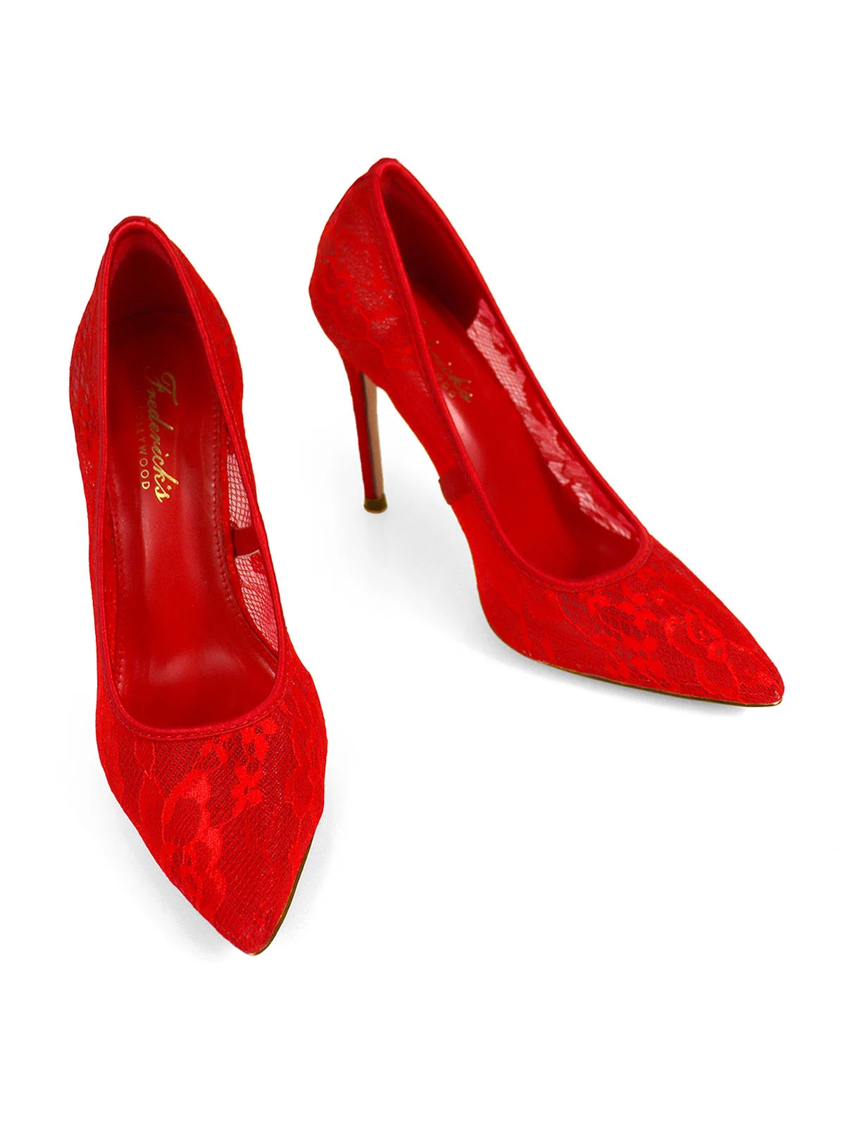 Danielle Pointed-Toe Lace Pump in Red