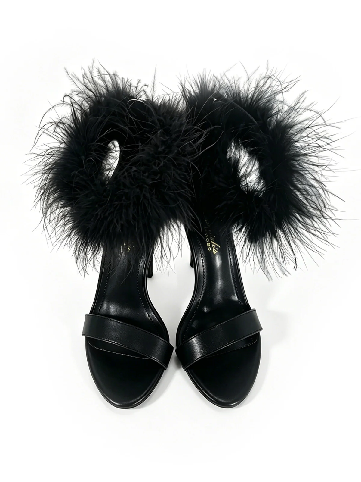 Raquel Feather Stiletto Heel in Black
