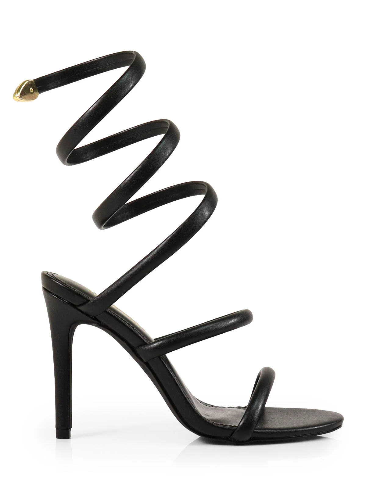 Kim Stiletto Heel in Black with Spiral Detail