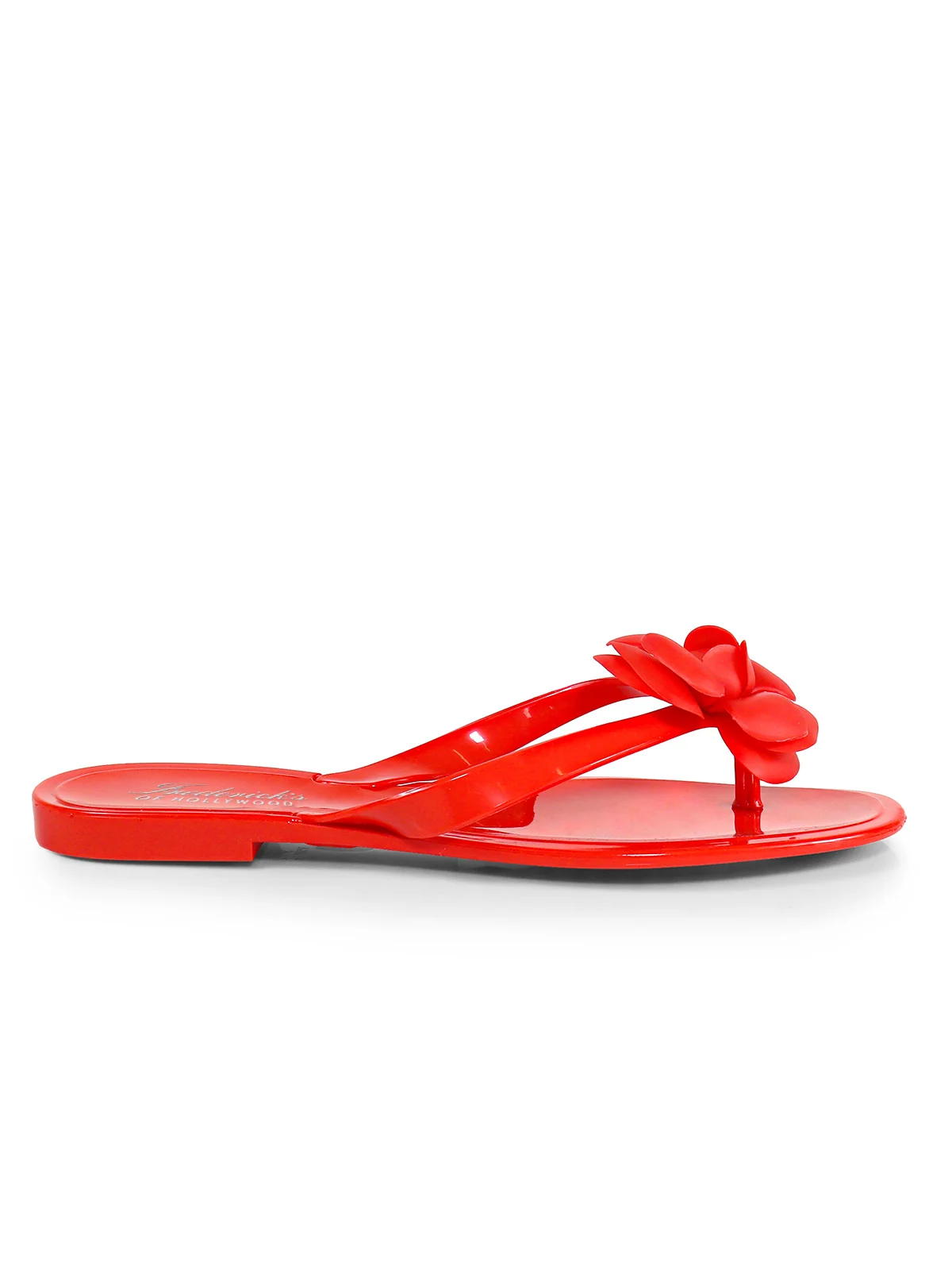 Jelli Camellia Thong Sandals in Red from Lingerie Shop | Frederick's of Hollywood