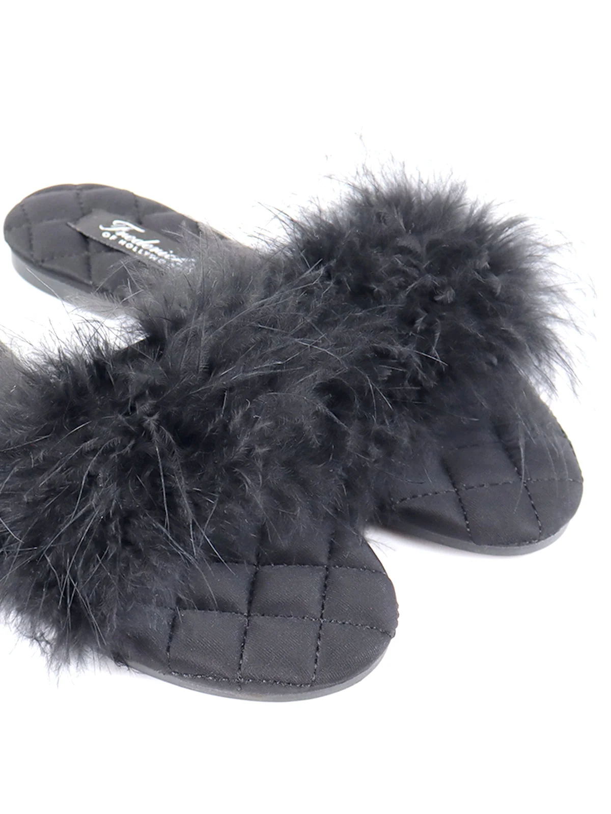 Maxim Feather Flat Sandal in Black