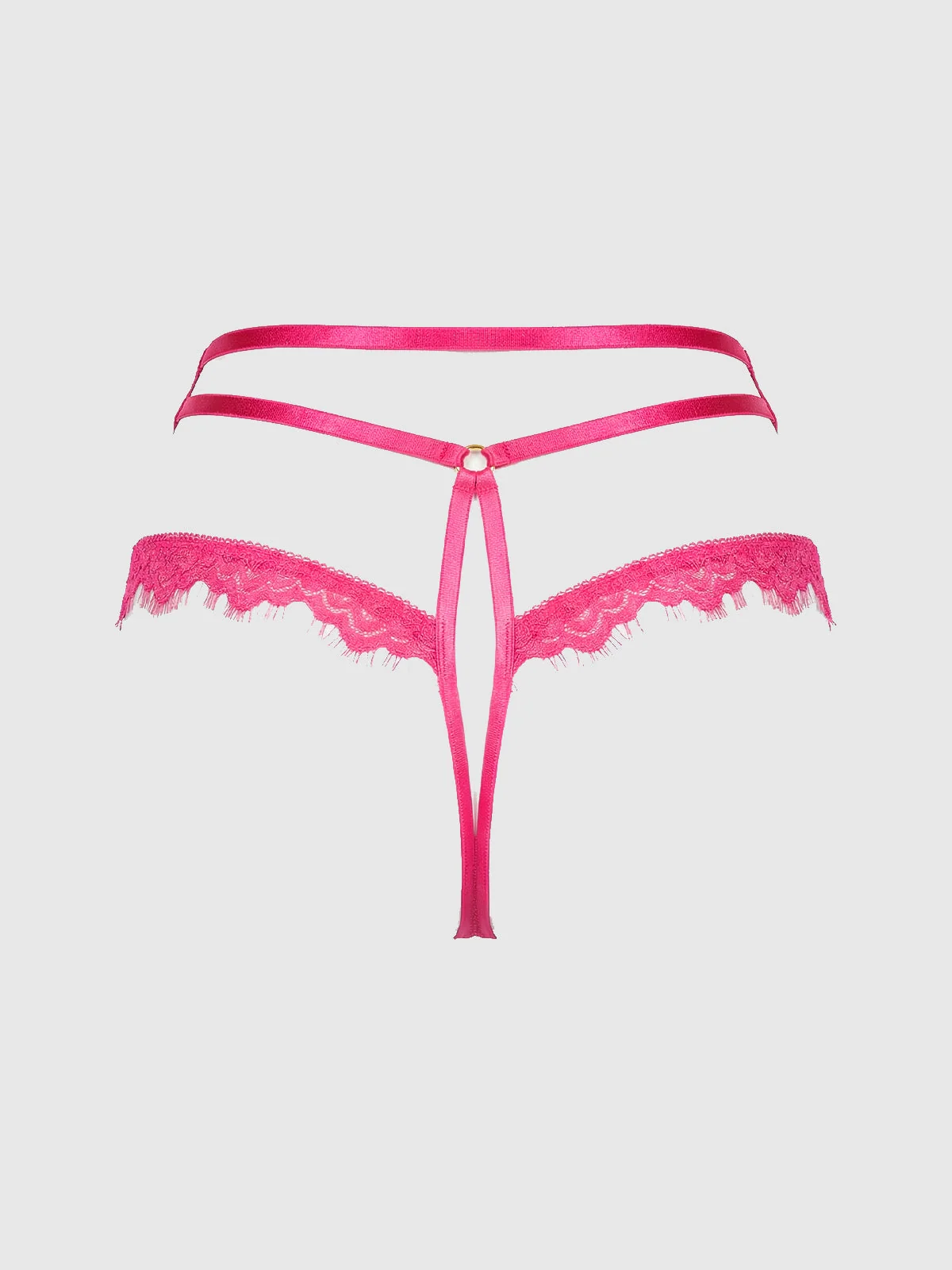 Neev 蕾丝与 Oilslick 交叉背带 Tanga 内裤 in Pink Dragon