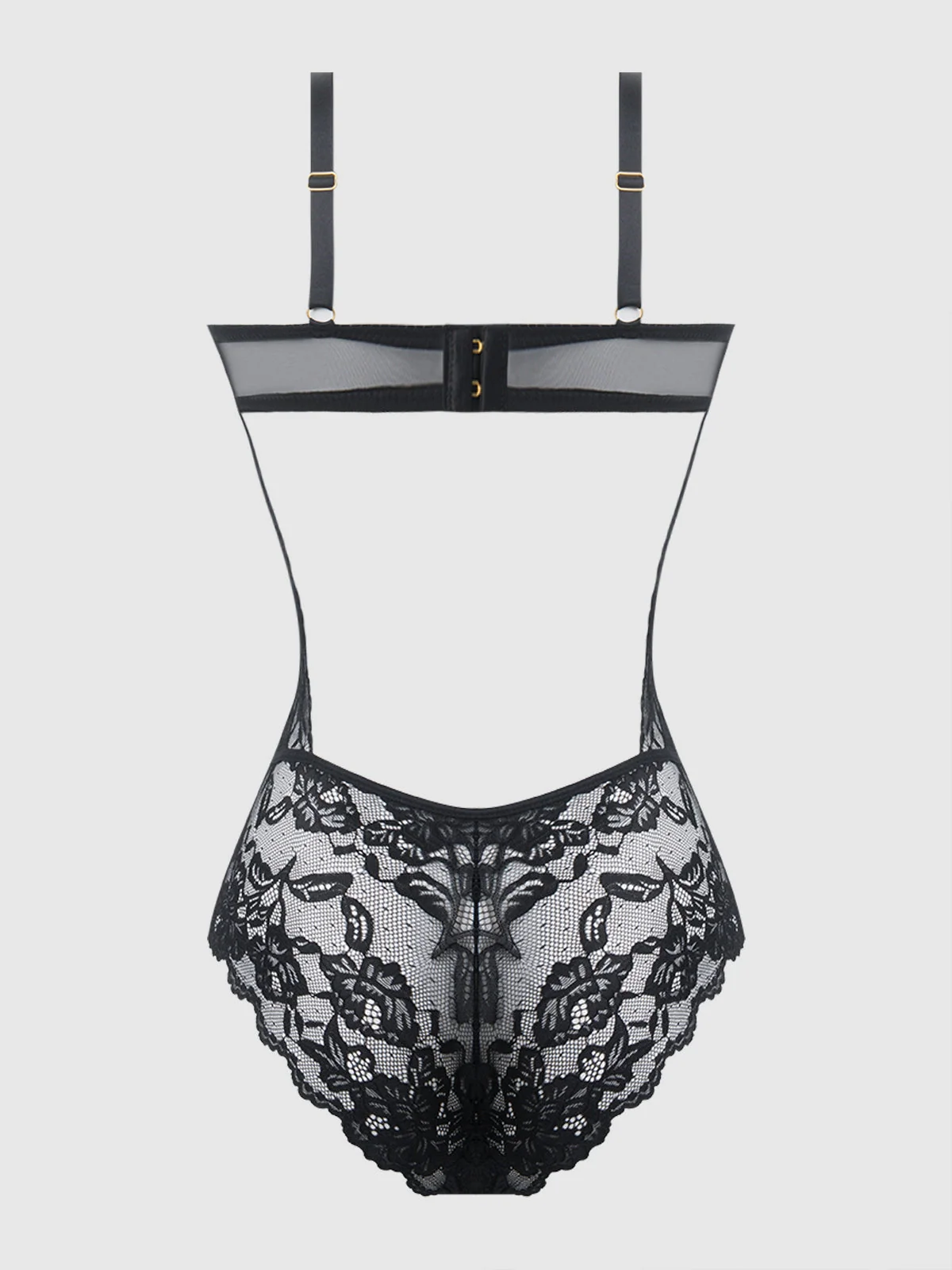 Mabel Wireless Teddy in Black Lace and Mesh