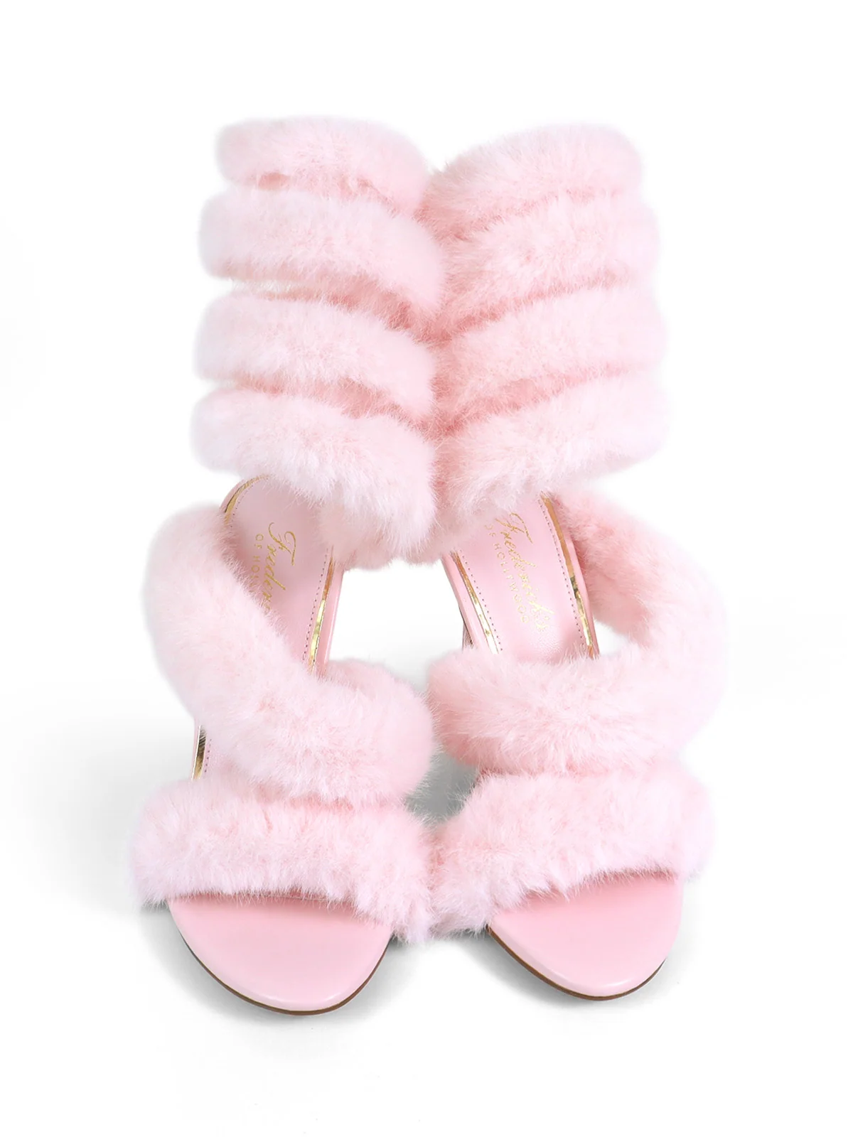 Allure Fluffy Stiletto Sandal in Light Pink