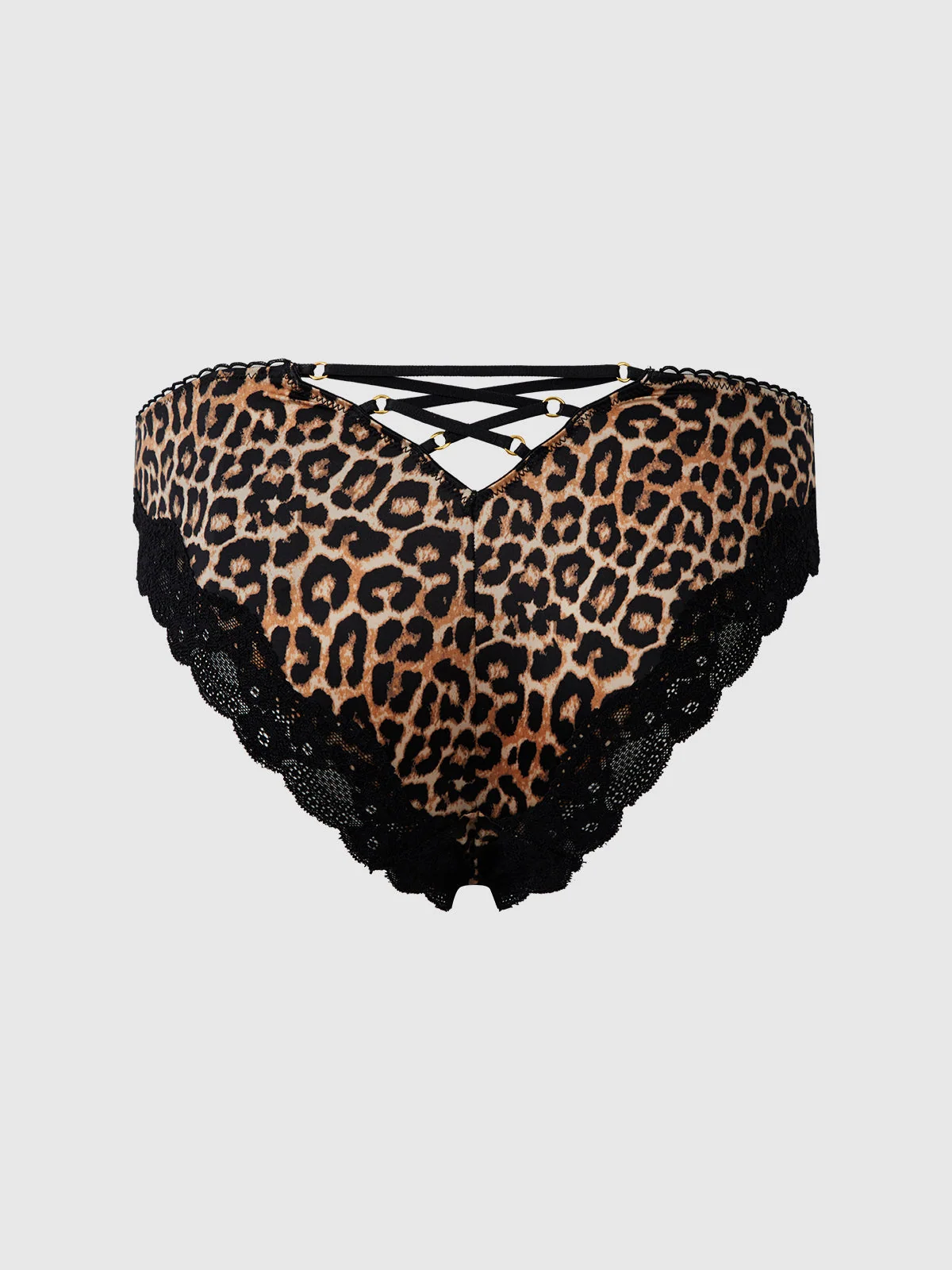 Jenna Micro and Lace Hipster in Leopard Black